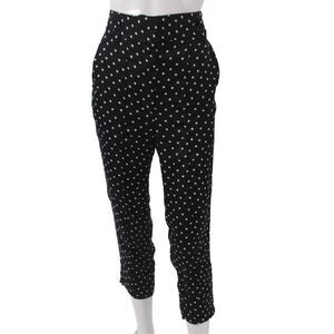 Haider Ackermann Women Cropped Polka Dot Black Polyester Pants Hook Eye Size 36